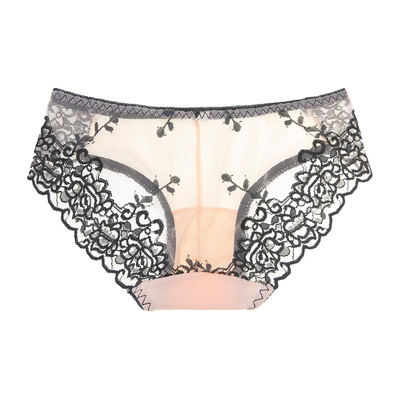 1 Pcs Mesh Panties Woman Embroidered Underwear For Woman Sexy Lace Briefs Woman Underwear Feamle Panties Sexy New M-XL BANNIROU