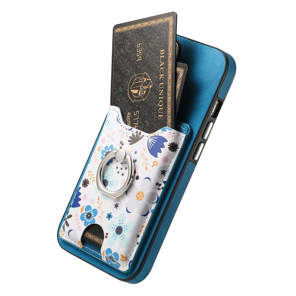 E4 for Samsung Galaxy S21 FE 5G Case Kickstand Leather Coated TPU Pattern Back Cover