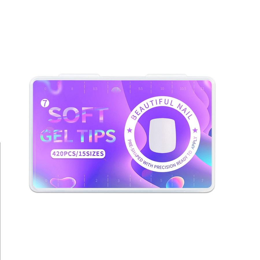 

420 шт. Ультратонкие короткие матовые типсы для наращивания ногтей, типсы из мягкого геля, инструмент для маникюра 07