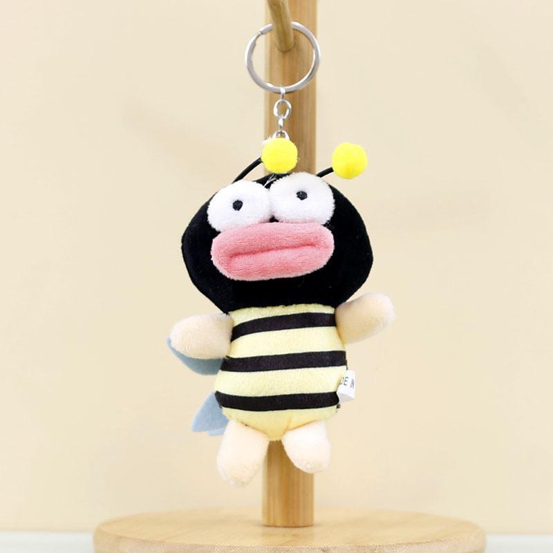 Adorable Plush Bee Keychain Soft And Cuddly Stuffed Animal Cute Backpack Accessory
