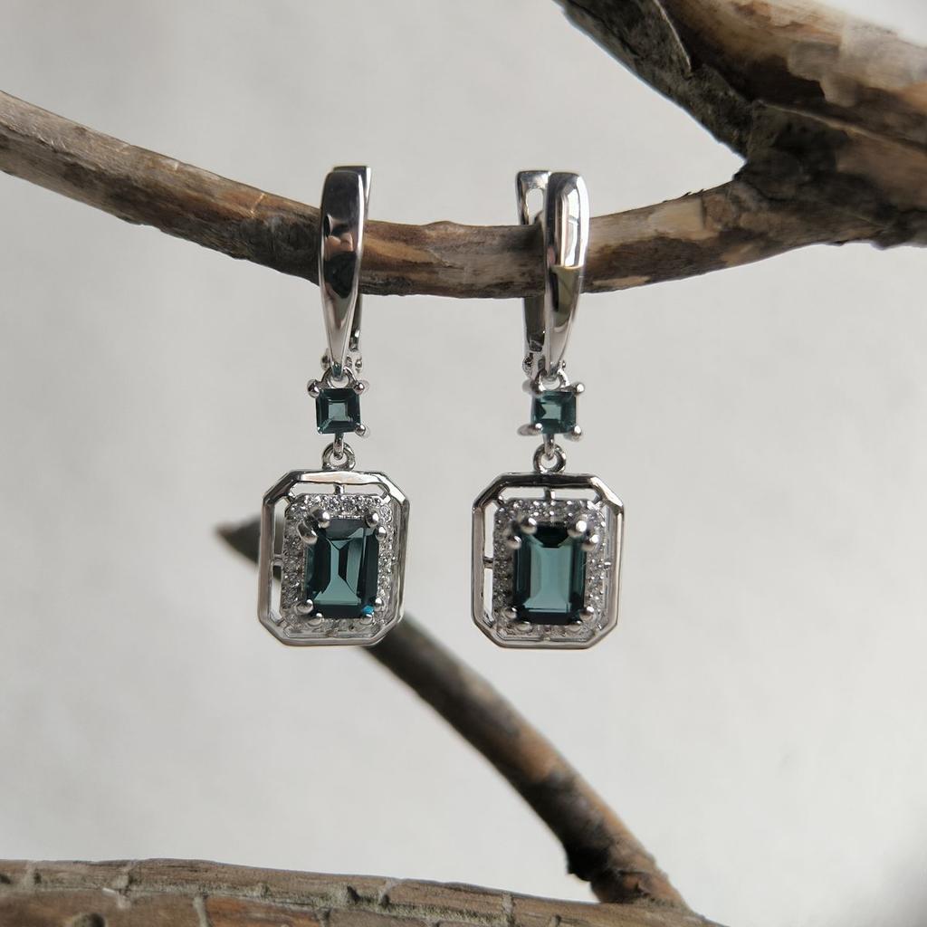 Silver Earrings with London Blue Topaz 2.429ct (2196006)