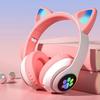 STN-28 Luminous Cat Ear Wireless Bluetooth Headset with Heavy Bass, Over-ear, Sport & Card Slot