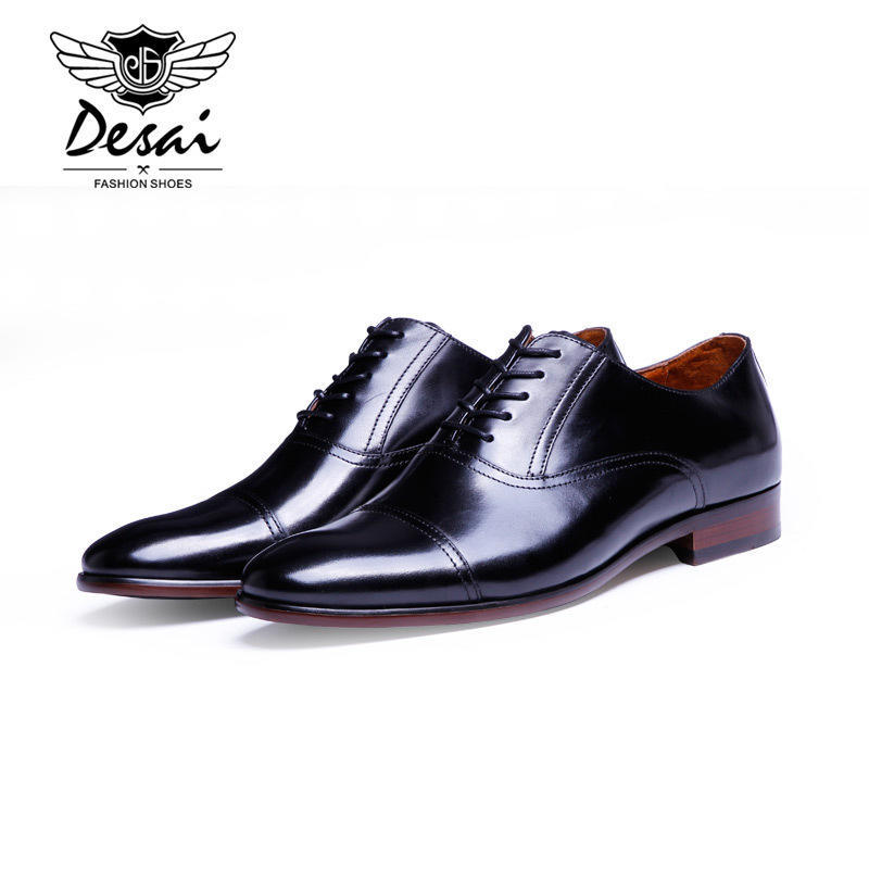 Men'S Shoes Business Dress British Shoes Leather Shoes Wear-Resistant Outsole Lace-Up Brand Shoes