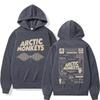 Retro Arctic Monkeys Music Tour Double Sided Print Hoodies Men Women Sweatshirt Oversized Y2K Hoodie Streetwear