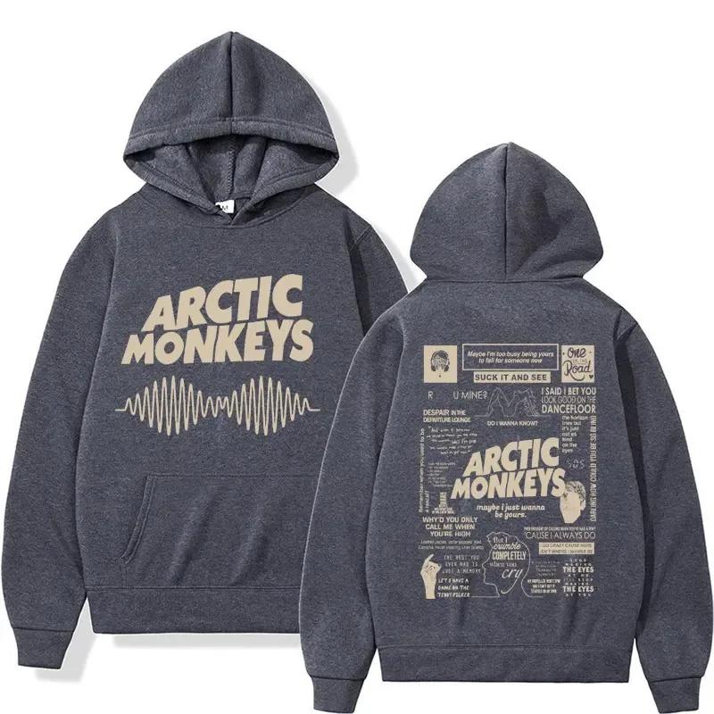 Retro Arctic Monkeys Music Tour Double Sided Print Hoodies Men Women Sweatshirt Oversized Y2K Hoodie Streetwear