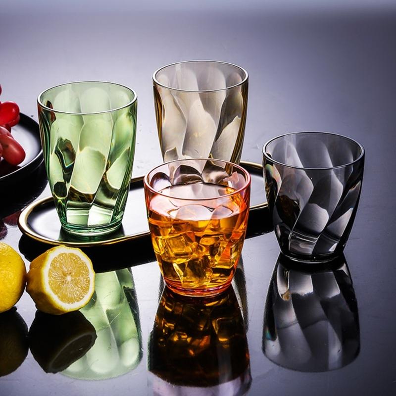Unbreakable Plastic Drinking Glasses 310ml Shatterproof Water Tumblers Reusable Fruit Juice Beer Champagne Cup for Bar
