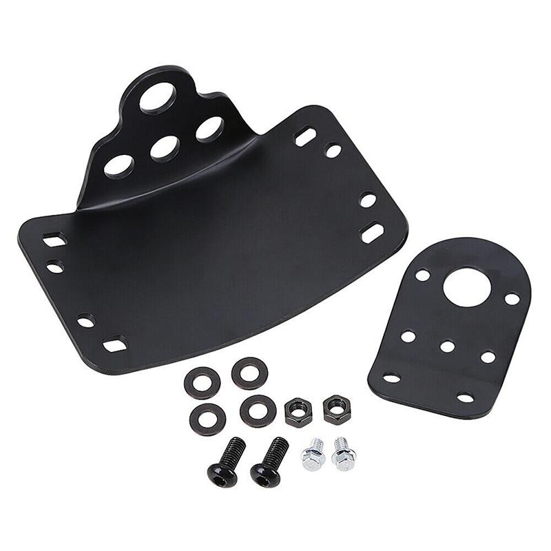 Matte Black Retro Motorcycle License Plate Frame Motorcycle License Plate Bracket Side Mounted Taillight Bracket