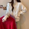 Plus Size Women's Winter Fluffy Cable Knit Sweater, Slimming Thick Half-High Neck Top