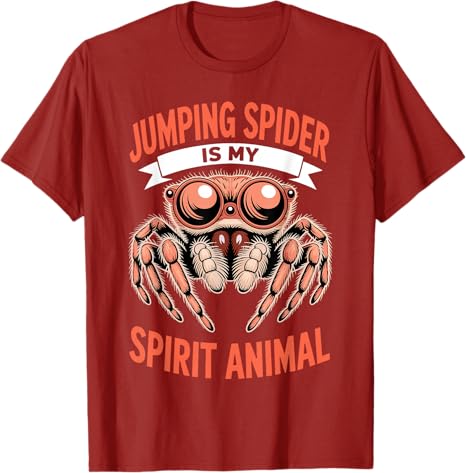Jumping Spider Art for Unisex Women Boys Fashion Jumping Spider Lover TShirt Y2k Humorous Short Sleeve Saying Tee Novelty Apparel S