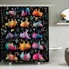 Unique Forest Deer Shower Curtain Nature Animal Landscape Backdrop Bathroom Decor Artistic Home Textile Van Gogh Style Wall Hang