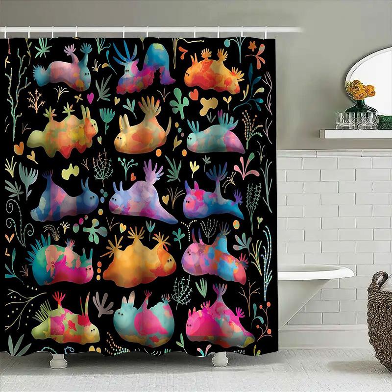 Unique Forest Deer Shower Curtain Nature Animal Landscape Backdrop Bathroom Decor Artistic Home Textile Van Gogh Style Wall Hang
