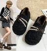 Fashion Luxury Sheep Fur Lined Loafers Women Lambswool Shoes Ladies Winter Slip On Furry Flats Cotton Wool Mocasine Femme Barefoot Boots