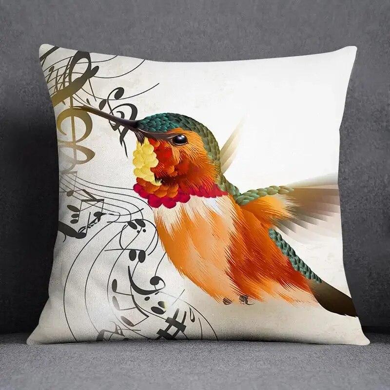 Musical Note Guitar Series Pattern Home Decoration Pillow Case Square Office Cushion Cover