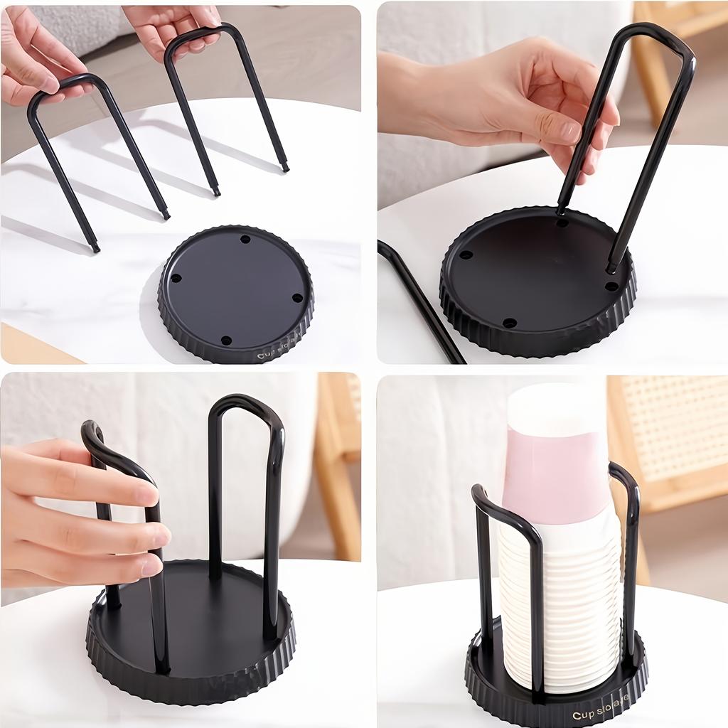 Plastic Paper Cup Holder Multifunctional Desktop Cup Storage Rack Kitchen Coffee Milk Tea Cup Holder Disposables Cups Picker