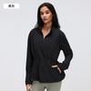 New drawstring waist stand-up collar jacket top casual loose versatile yoga fitness sports jacket