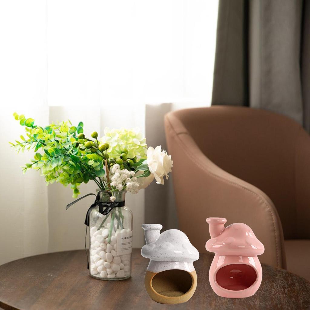 Incense Burner Tabletop Ornament Multifunctional Mushroom Decoration Sage Burner for Meditation Bedroom Office Dining Room
