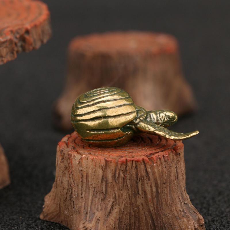 Figurka mořské želvy z masivní mosazi Miniaturní čajový mazlíček Řemeslný stolní malý ornament Zvíře Domácí dekorace Doplňky Dárky