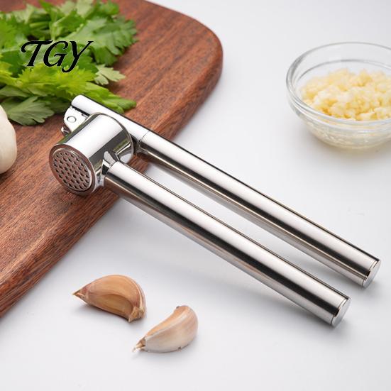 Non Stick Garlic Crusher Stainless Steel Press, Ergonomic Lever Heavy Duty Alloy Crusher, Effortless Mincing Manual for Kitchen Food Preparation Tool