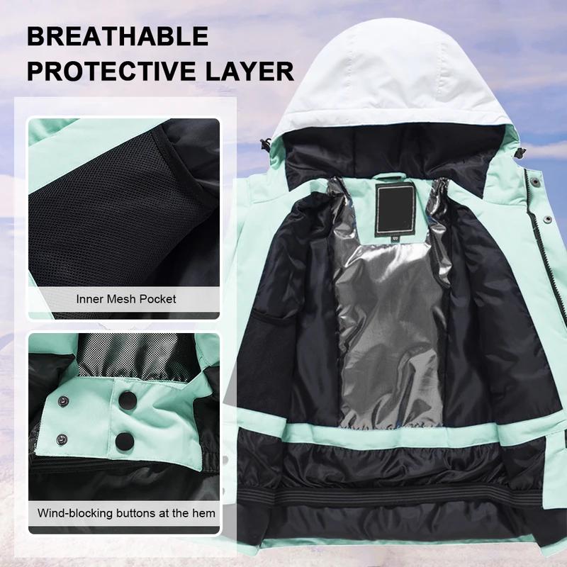 Dětské oblečení na snowboard Dívčí Chlapci Sněhule Fleecová bunda s kapucí a náprsenkou Kalhoty Teplé 2dílné dětské lyžařské kombinézy na zimu