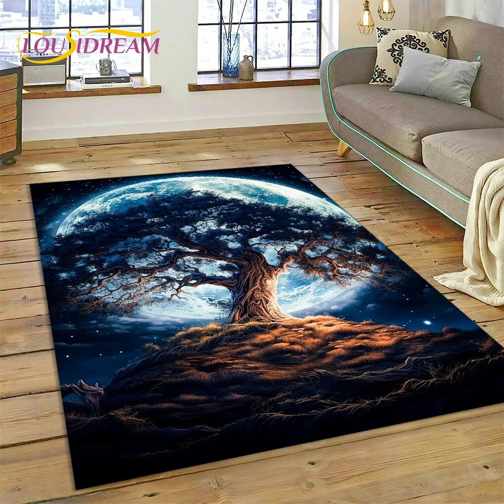 Tree of Life Nature Viking Yggdrasil Norse Carpet Rug for Bedroom Living Room Home Sofa Decoration,Child Large Decor Floor Mat
