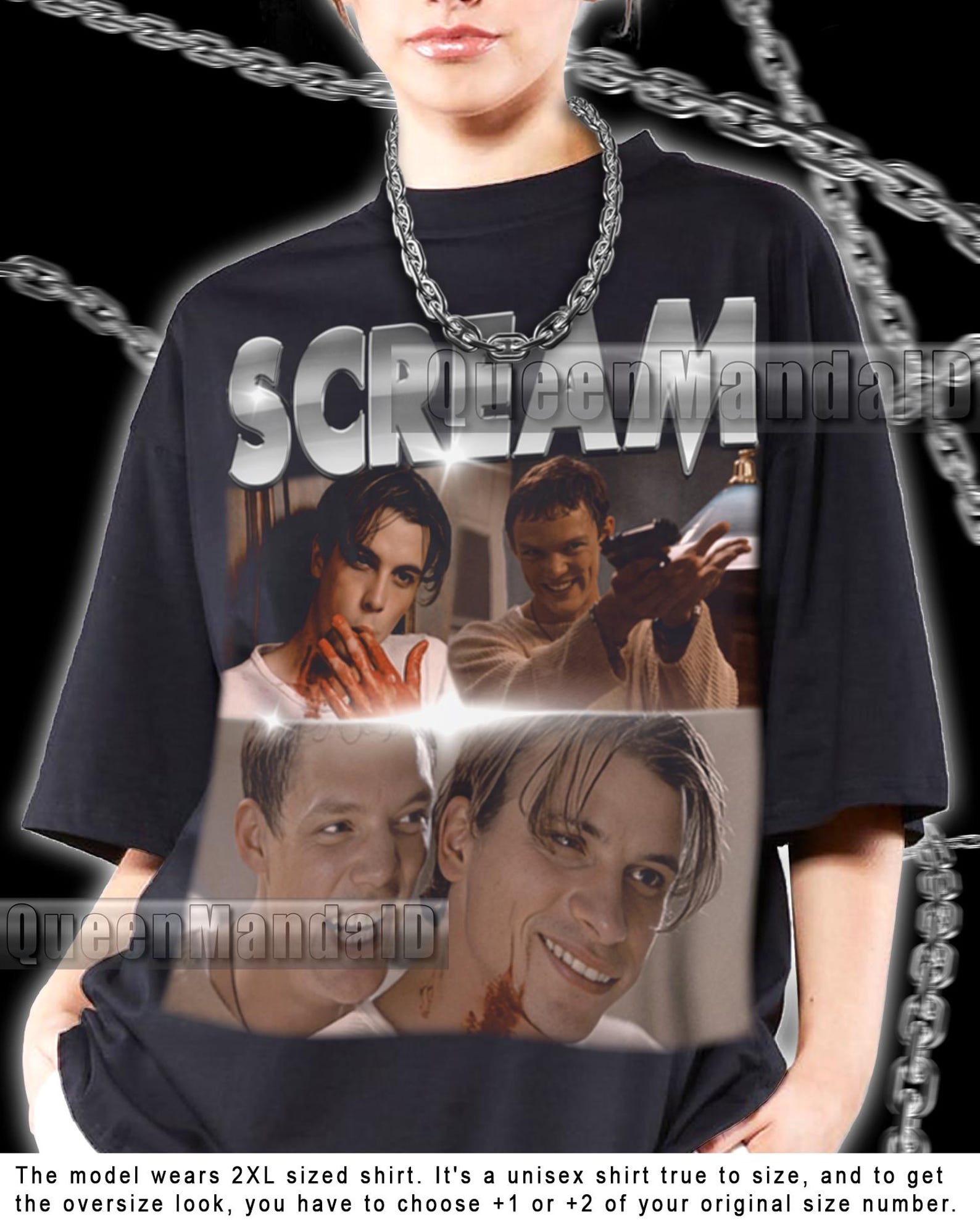 Scream Stu Macher Billy Loomis 90s Horror T-Shirt R023 2XL