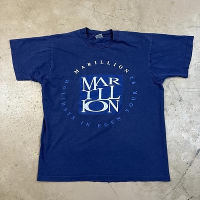 Vintage Marillion Band Tişörtü 1992 Holidays in Eden Turu Pop Rock Prog Tüm Beden