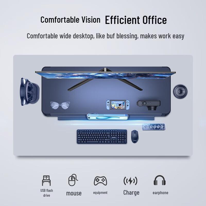 Multi-functional Monitor Riser with USB Hub and PD Fast Charging