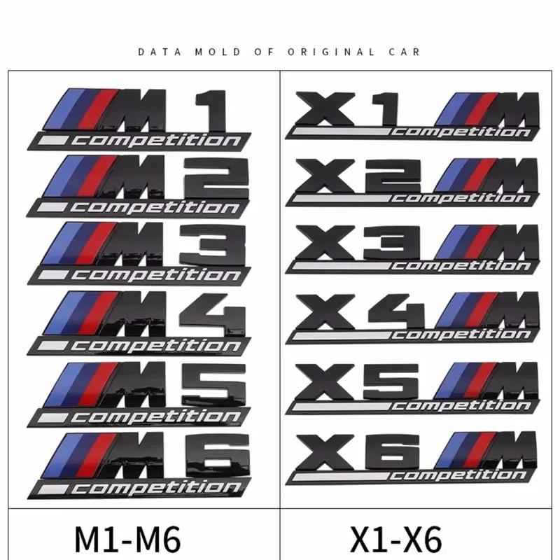 -Glossy Black COMPETITION Bar Underlined Emblem for BMW Thunder Edition M1 M2 M3 M4 M5 M6 M7 M8 X3M X4M X5M X6M Car Trunk Sticke