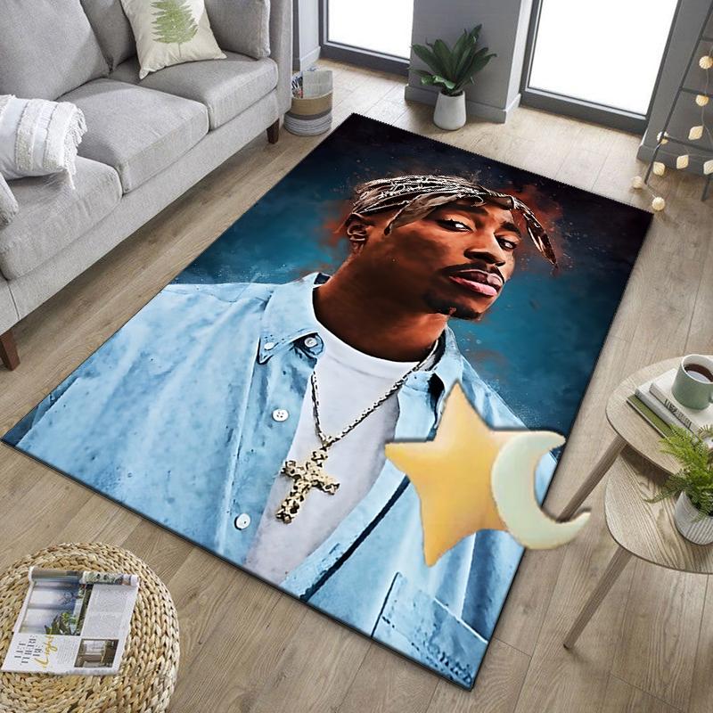 Rap Legend In Blue Office Rug Chair Mat, Game Carpet, Suitable for Front Door, Bedroom, Living Room, Desk, Holiday Gift