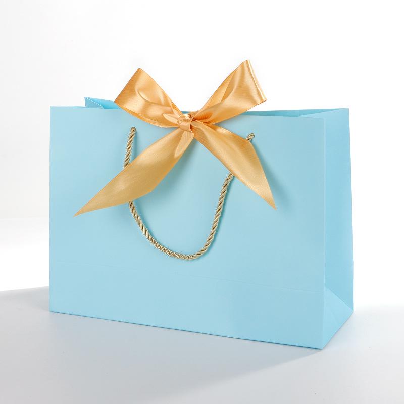 Handbag with Bow Ribbon - Gift, Shopping, and Makeup Paper Bag