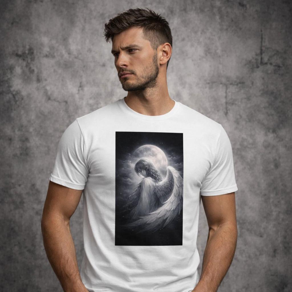 Shinora Dark Angel Graphic T-Shirt Streetwear Moon Guardian Size L XL