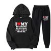 Couple Sets I Love My Boyfriend Print Men Hoodies Sweatpants 2PCS Suits Women Tracksuit Sweatshirts and Joggers Lover Sets