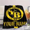 1PC Custom Name BSC Young Boys Patterned Flannel Blanket Suitable For All Seasons for Home Decor Warmth and Comfort Gifts Holiday Present