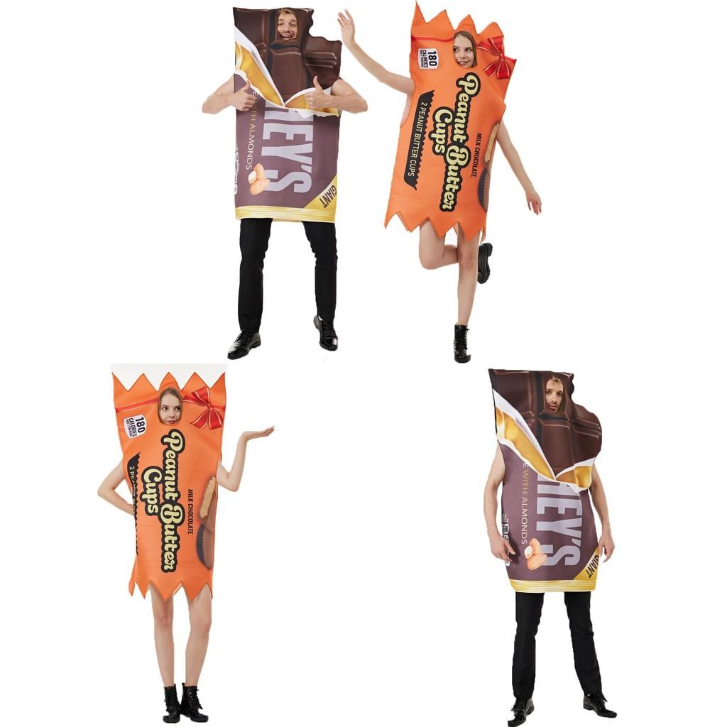 Halloween Cosplay Peanut Butter Chocolate Bar Unisex Jumpsuit For Themed Parties
