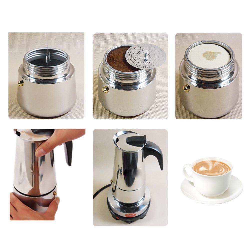 450ml Stainless Steel Electric Stove Coffee Pot Maker Heater Set