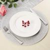Golden Sliver Glitter Round Braided Placemats Set of 6 34/38CM Circle Place Mats Washable Table Mats for Kitchen Party Wedding