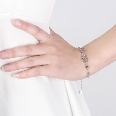 Bracciale Cuori Intrecciati Bracciale in Lega di Rame con Strass Gioiello da Polso Femminile Regalo di San Valentino Anniversario per Lei Fidanzata Moglie
