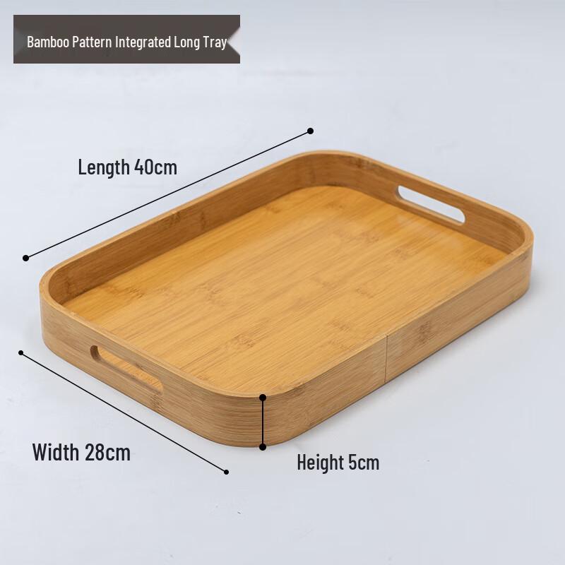 Bamboo Rectangular Tea Tray with Handle