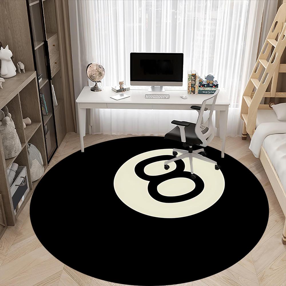 1 Stück Billardkugel Stuhl Teppich für Büro Rutschfest, Maschinenwaschbarer Teppich für Büro - Feiertagsdekoration Maschinell hergestellt yy251029031