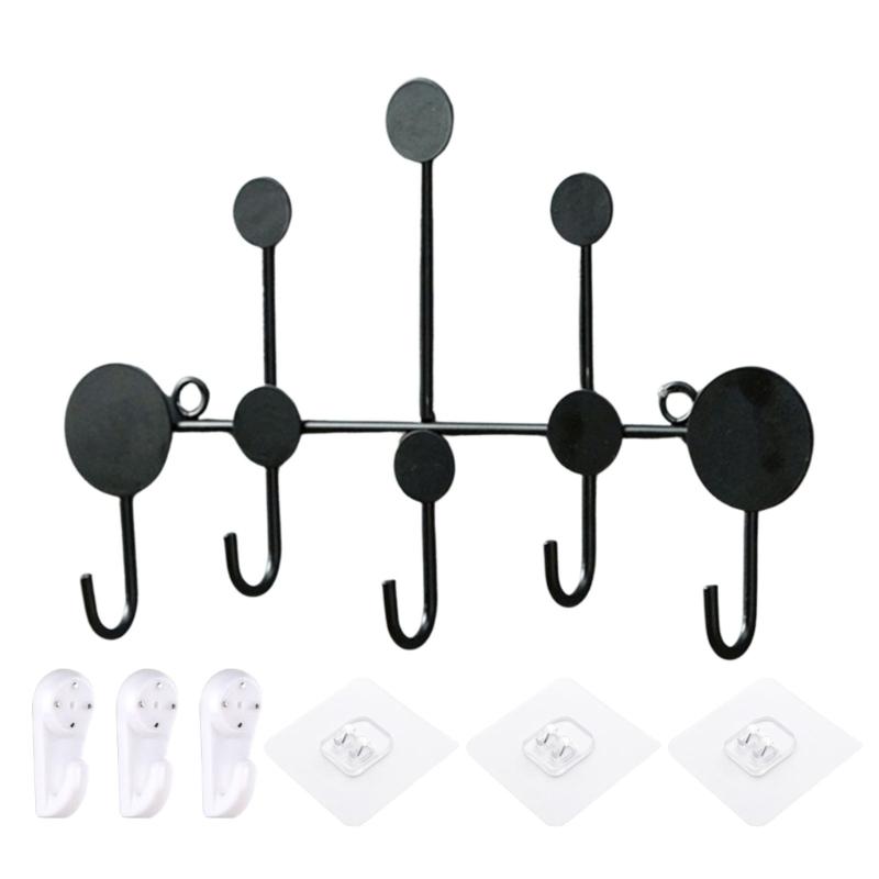 

Lovely Stylish Wall Mounted Hook Strong Stick on Designs Portable Home Accessory for Hanging Keys and Small Items чёрный