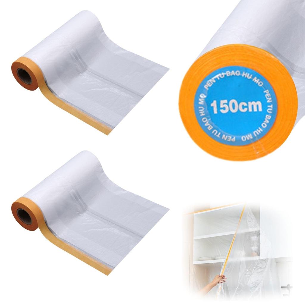 Masking Protective Sheet for and Set of 3 Wide x 20m bath&bath Tape, Painting, DIY, Cars, Walls, More, (1500mm Long)