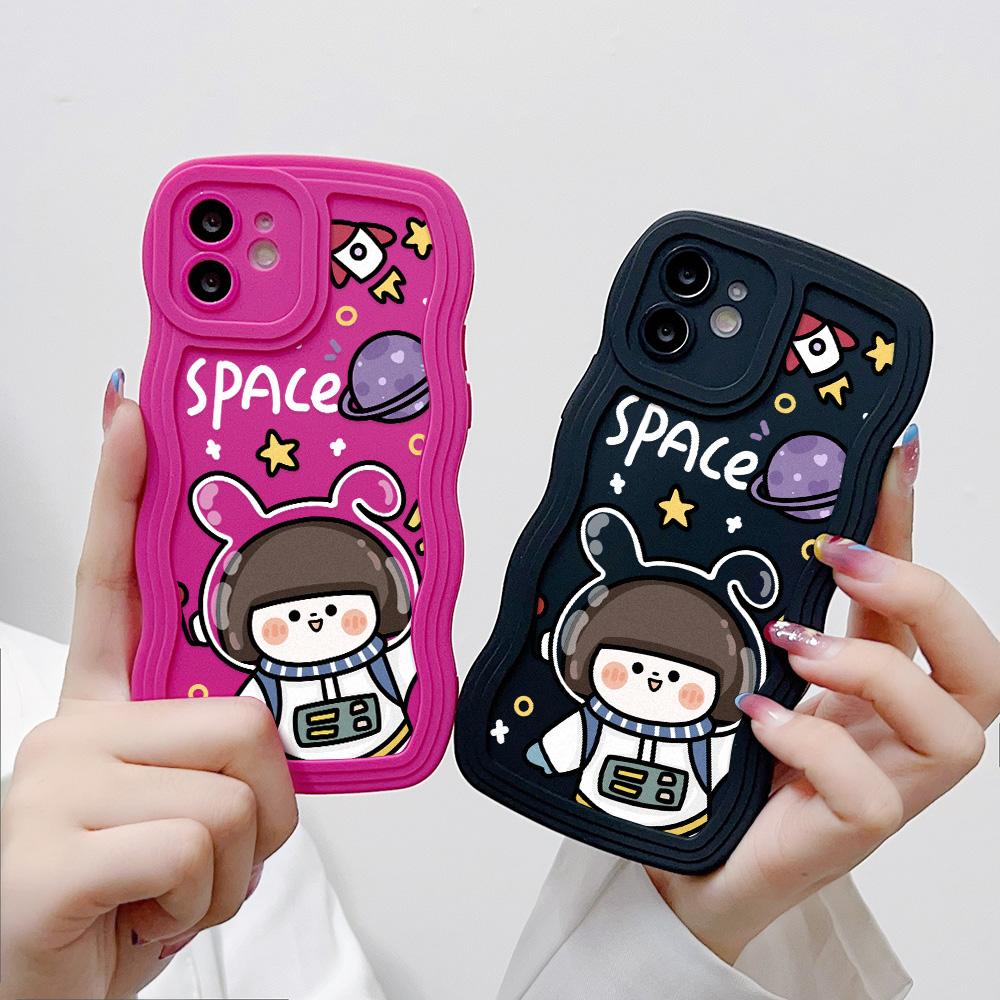 Mobile Phone Cases for iPhone 11 13 XR 15 Pro Max 12 14 Pro Max Case iPhone 16 7 Plus 8 Plus XS Max Big Wave Solid Color Cartoon Anti-drop Waterproof
