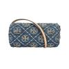 T Monogram Beaded and Sequin Detail Duffel Fabric Shoulder Bag Women's Denim Blue 175542-500