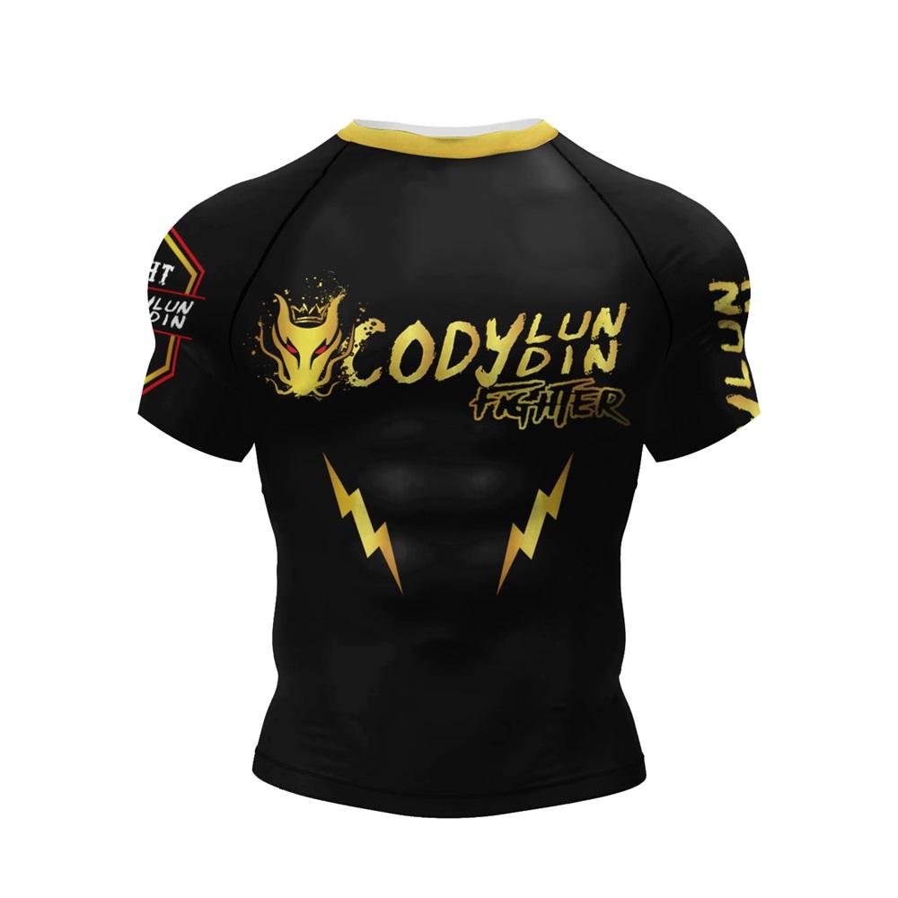 CODY LUNDIN MMA Shirt Short Sleeve Jiu Jitsu BJJ Rashguard for Men Tattoo Cool Sunscreen T Shirt Cycling Surfing Boxing Jersey