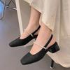 Baotou sandals women's 2025 summer new thick heel light mouth single shoes French pearl Mary Jane shoes square head high heels