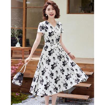 Rochie Midi Elegantă Paster cu Decolteu în V și Croială A-Line din Șifon