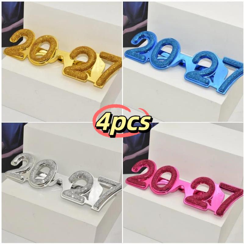 2027 Number Eyeglasses Happy New Year Glasses Diamond Glitter Sunglasses Cosplay Prop Xmas Party Decoration Funny Glasses
