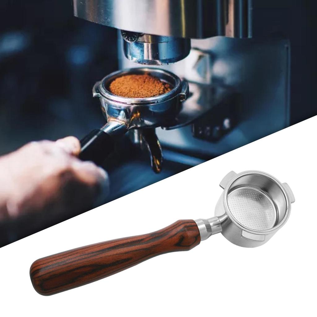 Espresso Bottomless Portafilter with Filter Basket Stainless Steel Accessory