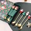 6Pcs Christmas Fork And Spoon Set,Stainless Steel Creative Tableware,Coffee Tea Dessert Forks And Spoons Gift Set