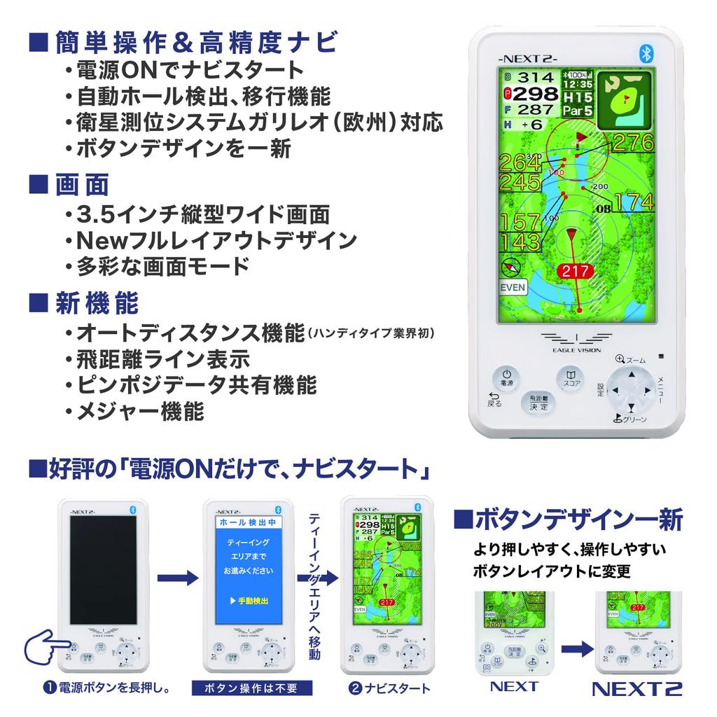 Asahi Golf EAGLE VISION NEXT2 EV-034 White